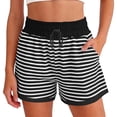 thumbnail image 1 of Amzcrzy Shorts for Women with Pockets Casual Drawstring Elastic Waist Lounge Shorts Trendy Versatile Striped Summer Workout Shorts Comfy Ribbed Knit Womens Athletic Shorts S, 1 of 5