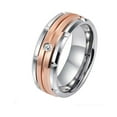 thumbnail image 1 of Amzcrzy Silver Rings Fashion Titanium Steel Men's Ring Temperament Diamond Ring Anniversary Wedding Proposal Ring, 1 of 1