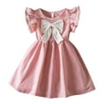 thumbnail image 1 of Amzcrzy Toddler Dress 3-8 Years Ruffle Cap Sleeve Cute Dresses for Wedding Guest Casual Party Simple Wedding Dress with Big Bow for Little Girls 2026, 1 of 9