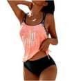 thumbnail image 1 of Amzcrzy Two Piece Tankini Swimsuits for Women Crew Neck Ruched Tummy Control Bathing Suits Tankini Top Swimwear with Shorts S-2XL, 1 of 4