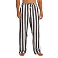 thumbnail image 1 of Amzcrzy Wide Leg Pants Men Lightweight Cotton Linen Striped Men Pants Casual Loose Fit Mens lounge Pants with Elastic Drawstring Waist for Daliy 2026 Black M, 1 of 6