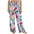 thumbnail image 1 of Amzcrzy Wide Leg pants Women 2026 Floral Print Cotton Linen Womens Trouser Pants Loose Fit Casual Summer Palazzo Pants Breathable High Waisted Lounge Pants Women with Pockets for Vacation Daily, 1 of 7