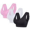 thumbnail image 1 of Amzcrzy Women's 3-Pack Plus Size Sports Bras Seamless Wireless Bras Comfortable Underwire Lace Bralettes Push Up Bras Full Coverage Everyday Bra, 1 of 9