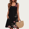 thumbnail image 1 of Amzcrzy Women's Casual A-Line Dress with Pockets Summer Beach Floral Tshirt Dress Short Sleeve Mini Dress Flowy Sundresses S-2XL, 1 of 4