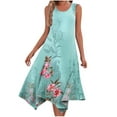 thumbnail image 1 of Amzcrzy Women's Casual Flowy Summer Dress Tie Dye Hankerchief Beach Dresses Spaghetti Strap Sleeveless High Waist Scoop Neck Beach Maxi Sun Dresses, 1 of 5