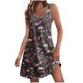 thumbnail image 1 of Amzcrzy Women's Casual Sundress with Pockets Summer Boho Beach Dress Floral T-Shirts Dress V Neck Loose Tank Dresses, 1 of 6