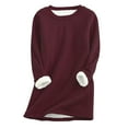 thumbnail image 1 of Amzcrzy Women's Winter Warm Sherpa-lined Sweatshirts Soft Casual Loose O Neck Fleece Pullover Sweatshirt tops, 1 of 3
