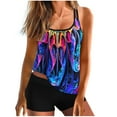 Amzcrzy Womens 2024 Two Piece Tankini Swimsuits Modest Tankini Bathing