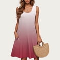 thumbnail image 1 of Amzcrzy Womens Casual Summer Dress Sleveless Scoop Neck Tank Dress Tie Dye Loose Flowy Beach Dress with Pockets Midi Sundress S-2XL, 1 of 4