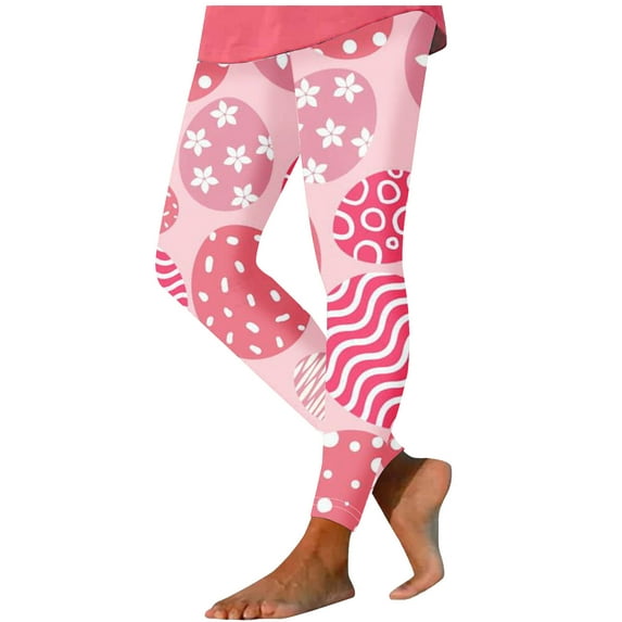 Amzcrzy Womens Easter Day Leggings Bunny Eggs Graphic Tights Stretchy Leggings Skinny Pant for Yoga Running Pants S-2XL