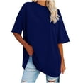thumbnail image 1 of Amzcrzy Womens Oversized Tunic Top for Women to Wear with Leggings Long/Rolled Sleeve Crewneck Shirts for Women Loose Fit, 1 of 6