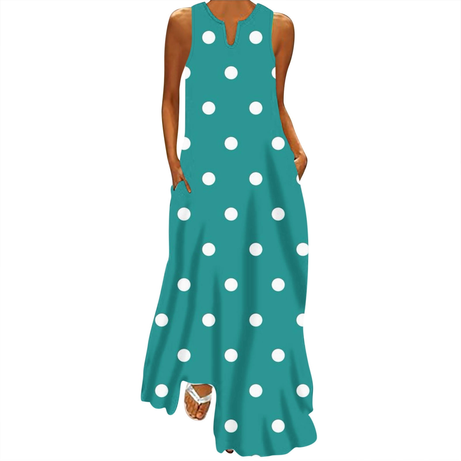 Amzcrzy Womens Summer Beach Dress Casual Fashion Sleeveless Plus Size ...