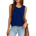 thumbnail image 1 of Amzcrzy Womens Tank Tops Casual Solid Color Sleeveless Tank Top for Women Trendy Pleated Front Going Out Tops Versatile Comfy Round Neck Vacation Summer Outfits S, 1 of 6