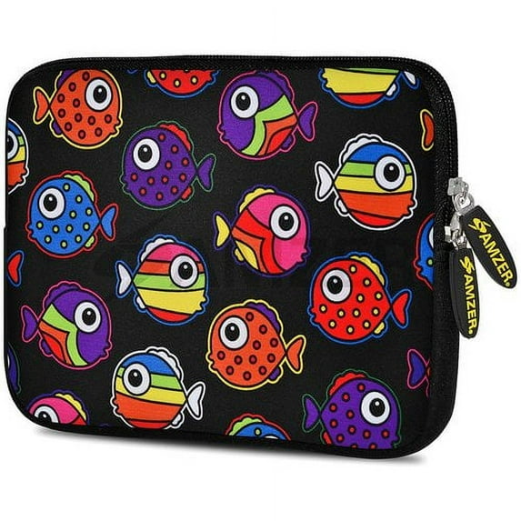 Amzer 10.5" Neoprene Sleeve, Rainbow Fish