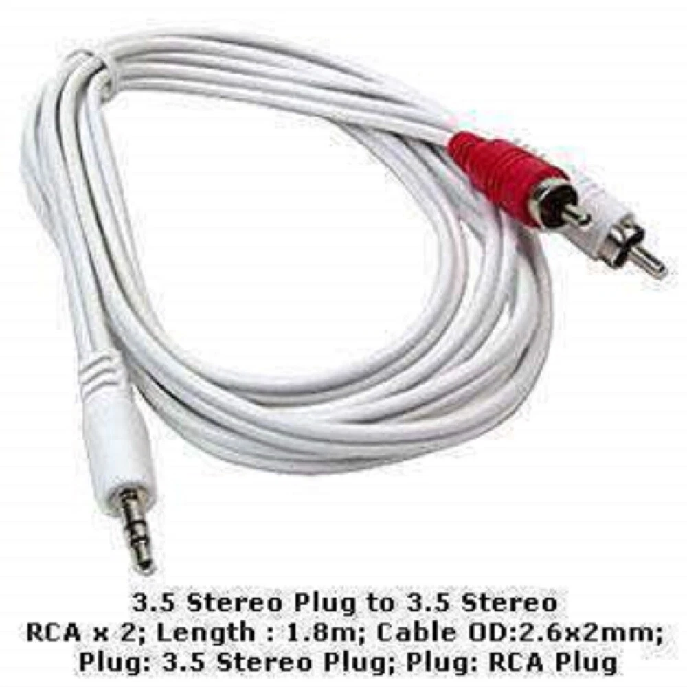 Amzer 3.5Mm Aux Male To Av 2 Rca Stereo Music Audio Cable For Mp3 Ipod Iphone