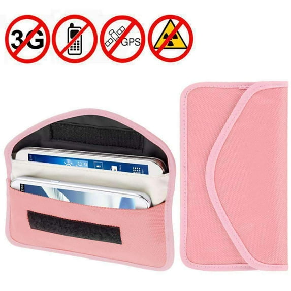 Amzer Anti-radiation, Anti-tracking Pouch EMF Protection Anti-spying GPS RFID Signal Blocker upto 6.3 inches - Pink