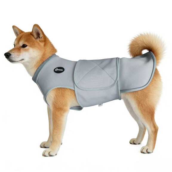 Amztom Dog Anxiety Vest, Skin-Friendly Thunder Jacket for Dog Anxiety Relief, Comfort Calming Shirt for Fireworks, Vet Visits & Separation, Gray, M