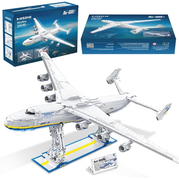 An-225 Large Transport Aircraft Building Blocks Set, 5350 PCS MOC Airplane Model Building Kits, Military Fan Model Collection Educational Toys