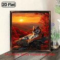 thumbnail image 1 of An 8*8 inch wooden framed painting - a lazy tiger. It can be used as a home decoration item or as a wonderful gift., 1 of 9