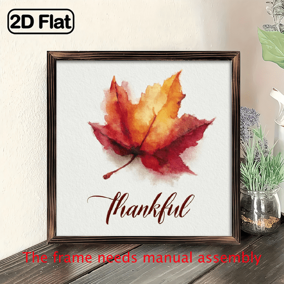 An 8*8-inch wooden framed painting - a maple leaf. It can be used as a home decoration item or as a wonderful gift.