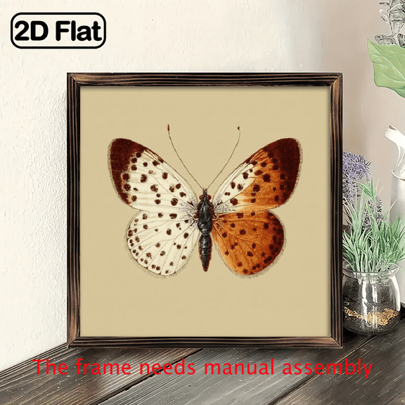 An 8*8-inch wooden framed painting - a moth. It can be used as a home decoration item or as a wonderful gift.