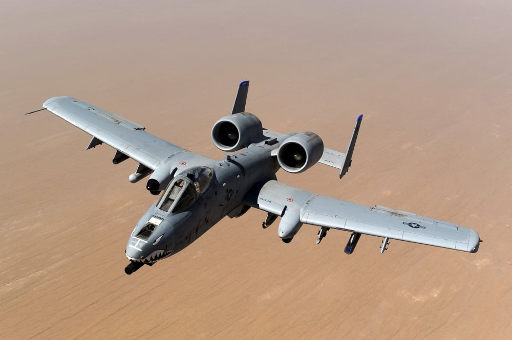 An A-10 Thunderbolt II over the skies of Afghanistan Canvas Art - Stocktrek Images (35 x 23)