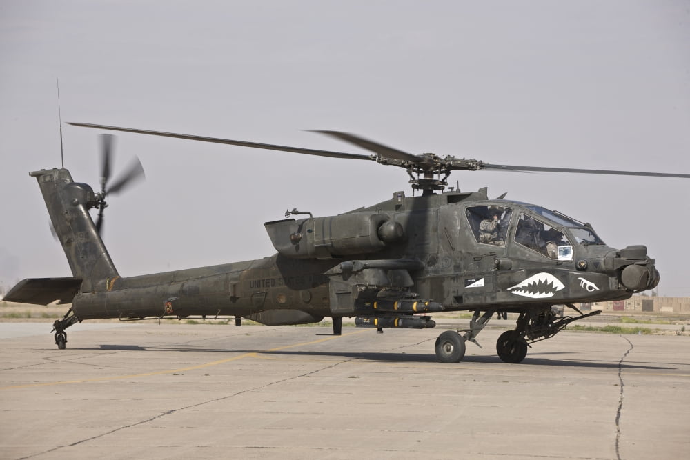 An AH-64 Apache helicopter Canvas Art - Terry MooreStocktrek Images (35 x 23)