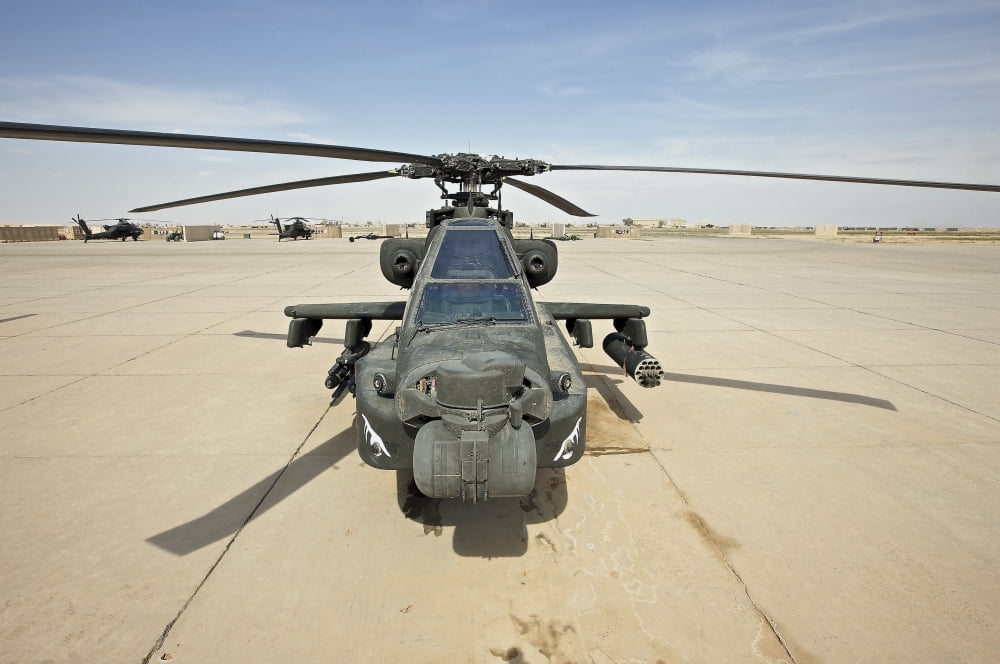 An AH-64D Apache helicopter at COB Speicher Tikrit Iraq Canvas Art - Terry MooreStocktrek Images (18 x 12)