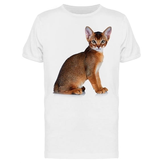 An Abyssian Kitty Sits T-Shirt Men -Image by Shutterstock, Male XX-Large