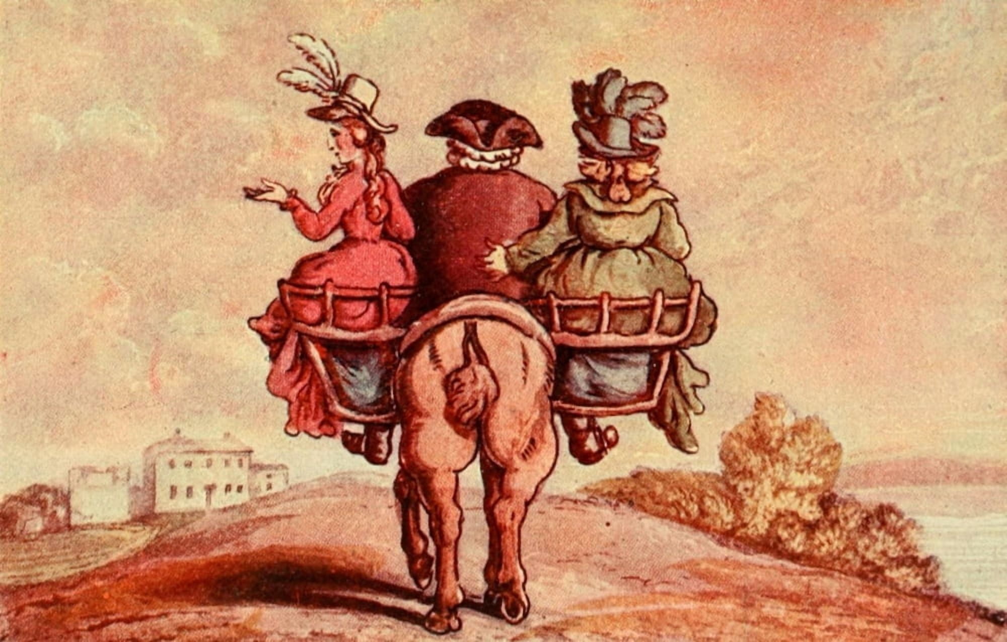 An Academy for Grown Horsemen 1905 Me my wife and daughter Canvas Art - Unknown (24 x 36)
