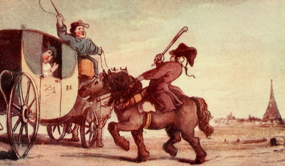 An Academy for Grown Horsemen 1905 One way to stop your horse Canvas Art - Unknown (24 x 36)