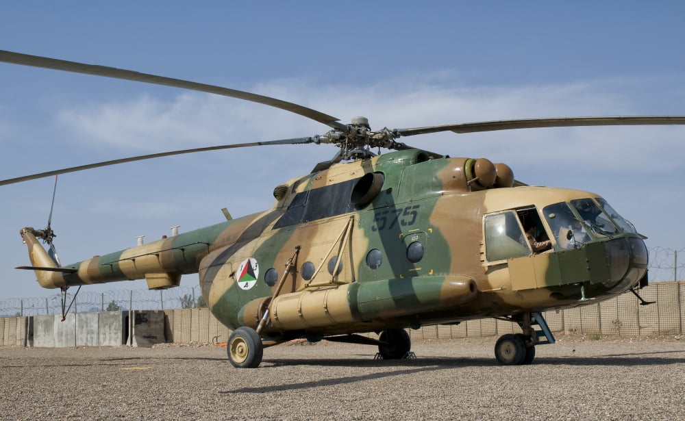 An Afghan Air Force MI-17 helicopter at Shindand Air Base Afghanistan Canvas Art - Giovanni CollaStocktrek Images (18 x 11)
