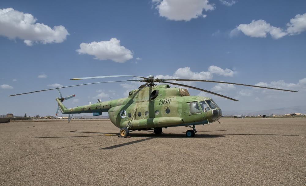An Afghan Air Force MI-17 helicopter at Shindand Air Base Afghanistan Canvas Art - Giovanni CollaStocktrek Images (36 x 22)