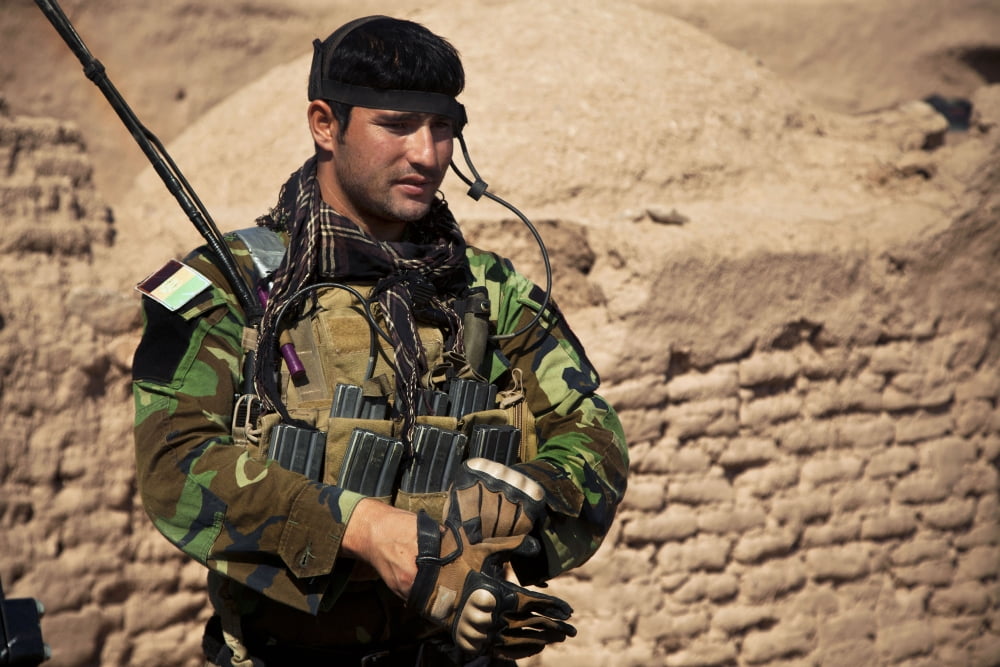 An Afghan National Army Special Forces soldier Canvas Art - Stocktrek Images (35 x 23)