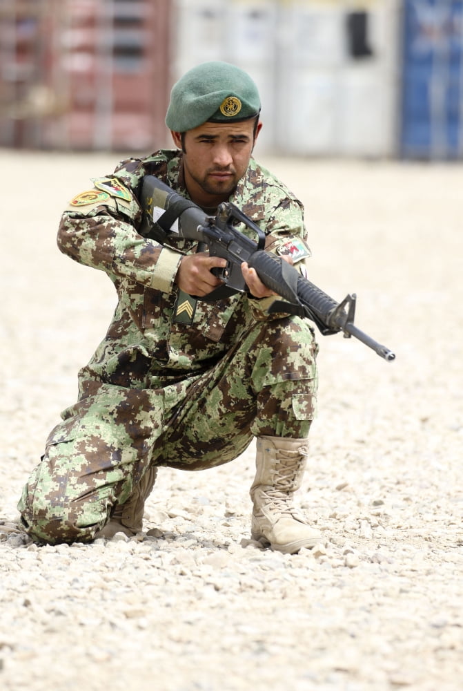 An Afghan National Army soldier provides security Canvas Art - Stocktrek Images (23 x 34)