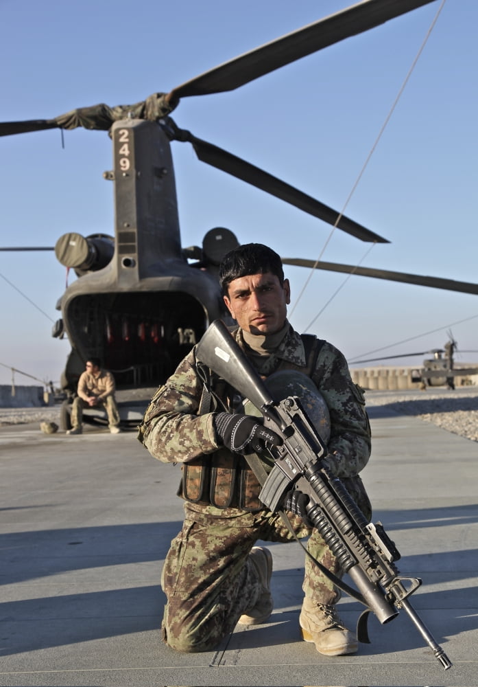 An Afghan National Army soldier provides security Canvas Art - Stocktrek Images (24 x 34)