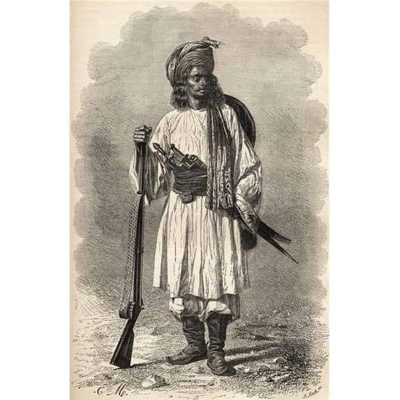 An Afghan Soldier In The 19th Century From El Mundo En La Mano Published 1878 Poster Print, 11 x 18