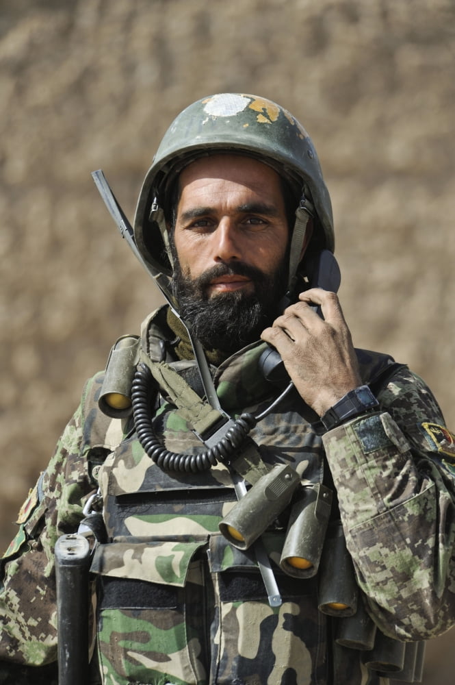 An Afghan soldier provides security in Afghanistan Canvas Art - Stocktrek Images (23 x 34)