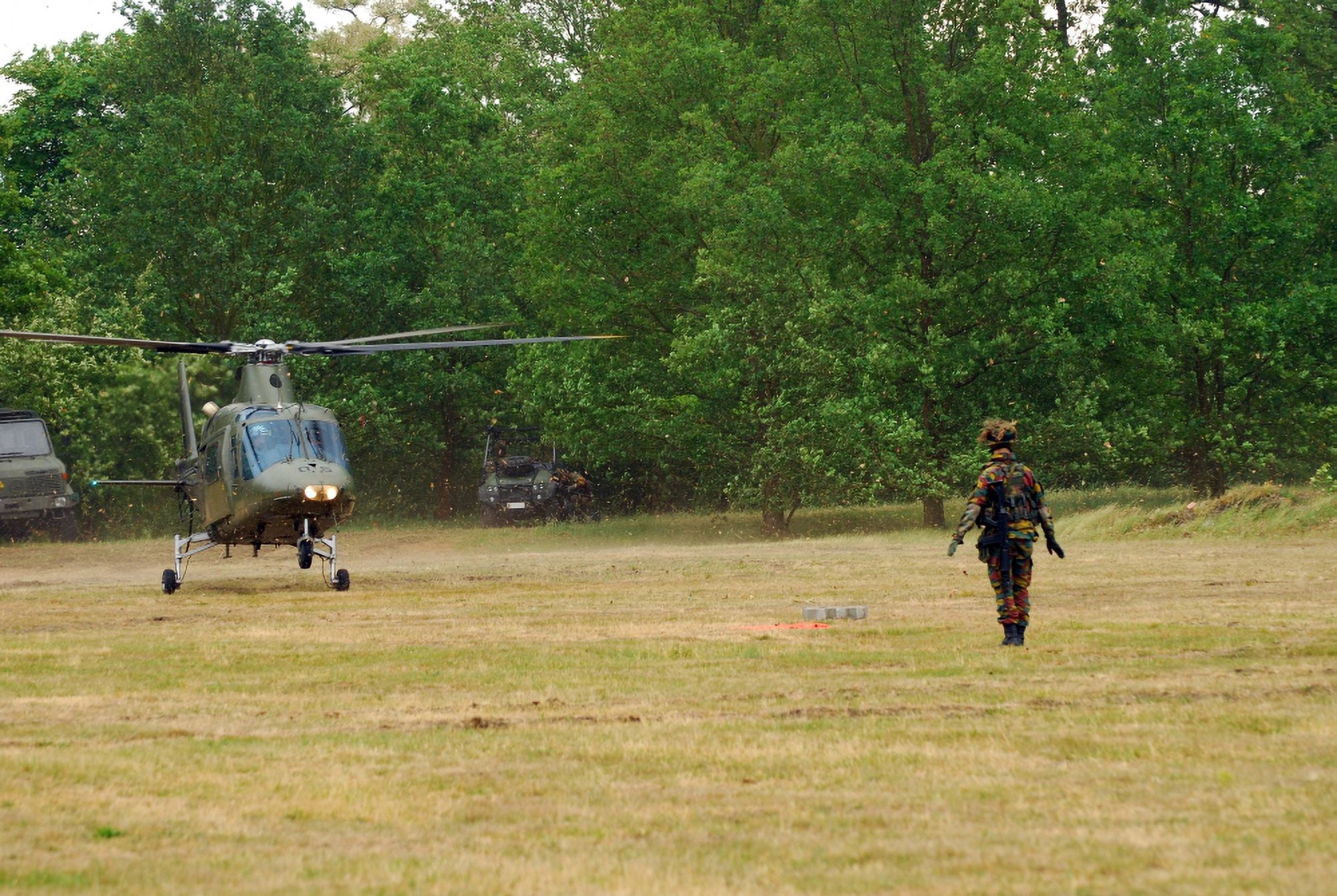 An Agusta A109 helicopter of the Belgian Army Canvas Art - Luc De JaegerStocktrek Images (34 x 23)