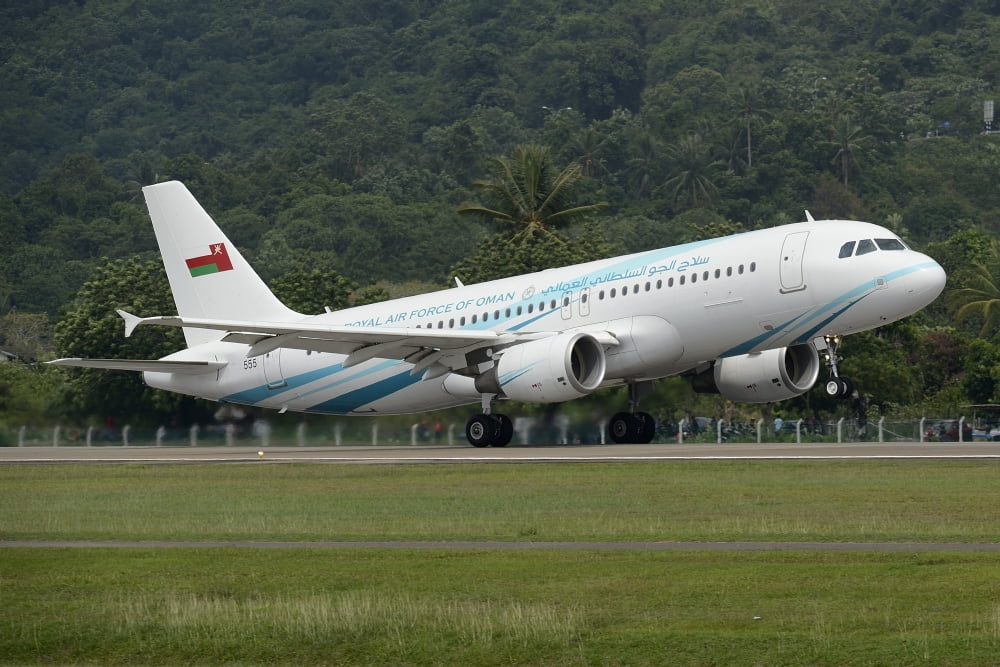 An Airbus A320 of the Royal Air Force of Oman taking off Canvas Art - Remo GuidiStocktrek Images (18 x 12)