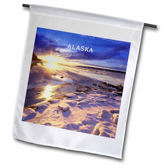 3dRose, An Alaskan Sunset, 18 x 27 inch Garden Flag