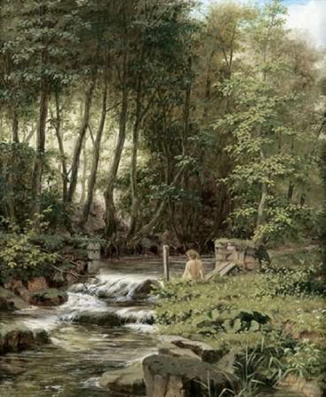 An Alpine Lake Landscape Canvas Art - Franz Xaver Buhler (20 x 24)