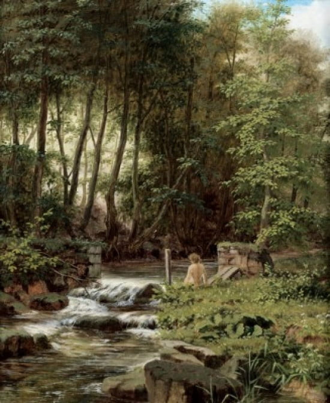 An Alpine Lake Landscape Franz Xaver Buhler (19th C) Canvas Art - Franz Xaver Buhler (24 x 36)