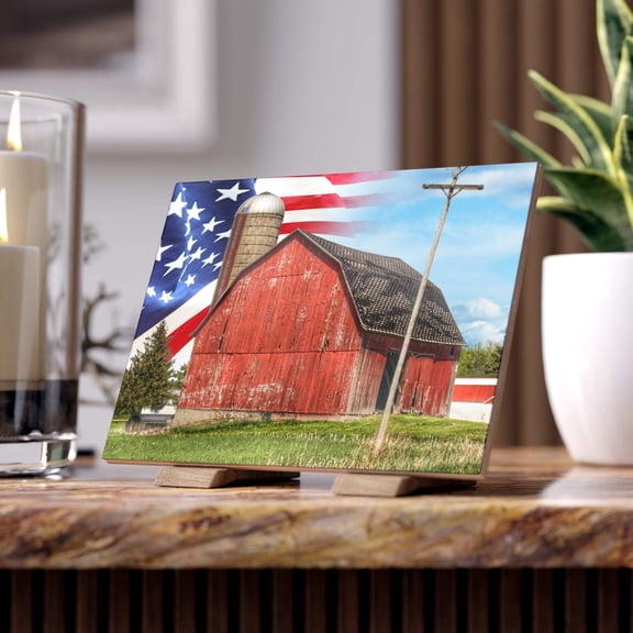 U R There Photography An American Farm I Rustic Farmhouse Decorative Ceramic Tile 6 "x 8"