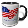 thumbnail image 1 of 3drose, an American Flag-proud to Be American, 11oz Two-tone Black Mug, 1 of 6