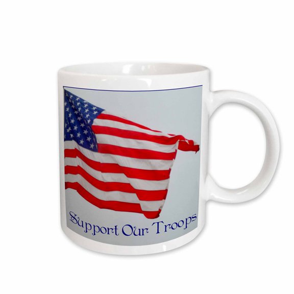 3drose, an American Flag-support Our Troops, 11oz Mug