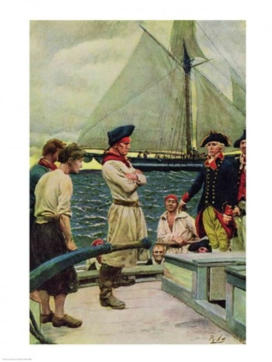 An American Privateer Taking a British Prize Canvas Art - Howard Pyle (24 x 36)