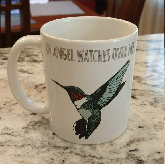 An Angel Watches Over Me Hummingbird Spirit coffee mug