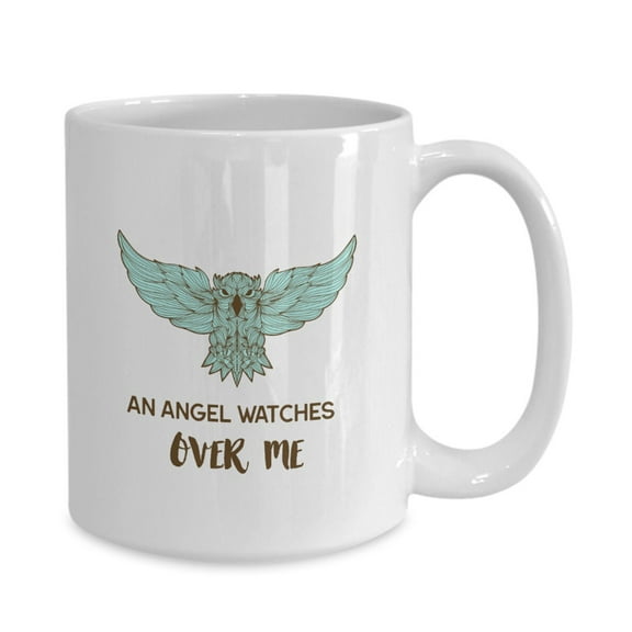 An Angel Watches Over Me Owl Spirit coffee mug