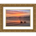 thumbnail image 1 of An, Anna 14x11 Gold Ornate Wood Framed with Double Matting Museum Art Print Titled - Rosy Romance, 1 of 4